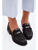 Dámské polobotky na podpatku s ozdobným detailem Černé Meliva Dámské polobotky na podpatku s ozdobným detailem Černé Meliva