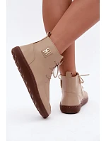 Dámske kožené poltopánky typu barefoot s izoláciou Zazoo 3077, béžové Dámske kožené poltopánky typu barefoot s izoláciou Zazoo 3077, béžové