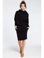 B032 Šaty s kimonovými rukávmi - čierne B032 Šaty s kimonovými rukávmi - čierne