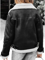 Dámska čierna bunda z ovčej kože ramones FashionStreet TY5237z Dámska čierna bunda z ovčej kože ramones FashionStreet TY5237z