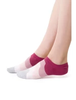 Steven 021 vzorované ponožky farba:bordová 065