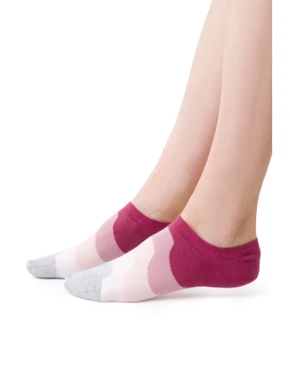 Steven 021 vzorované ponožky farba:bordová 065