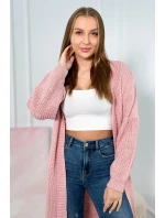 Sveter dlhý kardigan púdrovo ružový