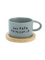 BEZ KAFE TO NEJSEM JÁ - šedý hrníček makronka 200 ml