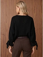 Dámsky sveter oversize, čierny, FashionStreet MY2601