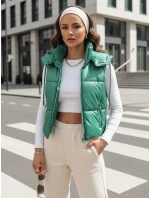 Dámska prešívaná vesta OSHE zelená FashionStreet TY3702 Dámska prešívaná vesta OSHE zelená FashionStreet TY3702
