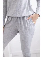 Kombinéza z viskózy v páse sivá Kombinéza z viskózy v páse sivá