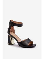 Elegantné čierne dámske sandále na podpätku Rosazara Elegantné čierne dámske sandále na podpätku Rosazara
