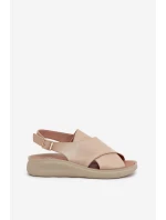 Sandały Damskie Z Eko Skóry Złote Tosmelia