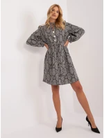 LK SK 509107 šaty.00X sivá čierna