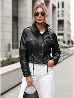 Dámska krátka bunda v čiernej farbe FashionStreet TY5665 Dámska krátka bunda v čiernej farbe FashionStreet TY5665