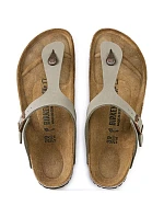 Pánske sivé žabky Birkenstock Gizeh Birko-Flor Nubuck Stone regular wide (43391) dámske Pánske sivé žabky Birkenstock Gizeh Birko-Flor Nubuck Stone regular wide (43391) dámske