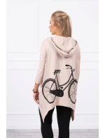 Mikina s potlačou bicykla béžová