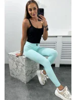 Pruhované mätové legíny Pruhované mätové legíny