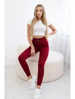 Pruhované legíny Burgundy