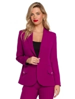 K141 Sako s dvojitým vreckom a klopou - rubínové K141 Sako s dvojitým vreckom a klopou - rubínové