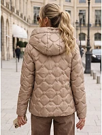 Dámska prešívaná prechodná bunda s kapucňou, béžová, FashionStreet TY5882 Dámska prešívaná prechodná bunda s kapucňou, béžová, FashionStreet TY5882