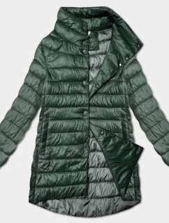 Tmavozelená dámska prešívaná bunda so stojačikom Minority (P3-6908-33)