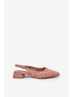 Plecione Sandały Damskie Na Delikatnym Obcasie Multikolor Jorela