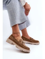 Dámske semišové mokasíny so zdobením D&A Brown Dámske semišové mokasíny so zdobením D&A Brown