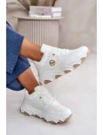 Damskie Buty Sportowe Sznurowane Ocieplane Na Platformie Białe Verioras