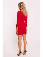 M796 Oblek s golierom - červený
