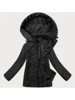 Čierna dámska plus size bunda s odnímateľnou kapucňou J Style (16M9268-392)