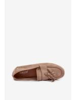 Dámské mokasíny s plochou podrážkou a třásněmi Béžové Marilisse