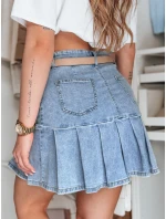 džínsová minisukňa s volánmi MIRABELL modrá FashionStreet CY0506