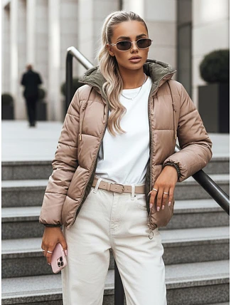 Dámska prechodná bunda prešívaná na oboch stranách VICTORIA SNUG gold TY3697 Dámska prechodná bunda prešívaná na oboch stranách VICTORIA SNUG gold TY3697