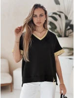 Dámska oversize blúzka SHINE LOVE black FashionStreet RY2912 Dámska oversize blúzka SHINE LOVE black FashionStreet RY2912