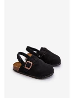 Chodaki Dziecięce Na Korkowej Platformie Czarne Vulagia