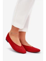 Klasyczne Baleriny Z Eko Zamszu Czerwone Osallin