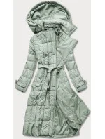 Klasický dámsky prešívaný kabát v pistáciovej farbe (AG2-J83)