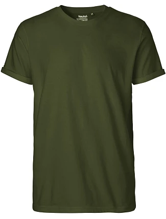 Neutral O 60012 Pánske bio tričko s vyhrnutými rukávmi 77.6012 military Neutral O 60012 Pánske bio tričko s vyhrnutými rukávmi 77.6012 military