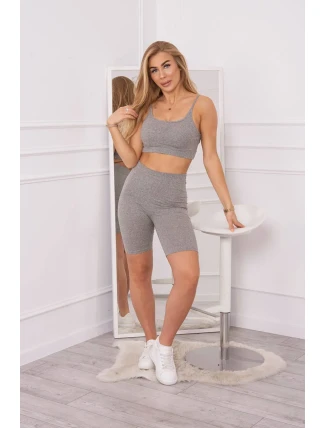 Športový set top + legíny šedá Športový set top + legíny šedá
