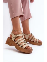 Dámske kožené sandále Zazoo 40410 beige Dámske kožené sandále Zazoo 40410 beige