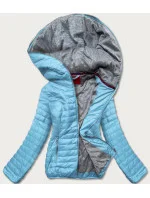 Modrá dámska bunda s kapucňou (DL011)