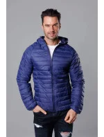 Modrá pánska prešívaná bunda s kapucňou (HM112-50) Modrá pánska prešívaná bunda s kapucňou (HM112-50)