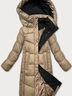 Dámska zimná bunda s kontrastnou podšívkou Glakate beige (LU-238152#)