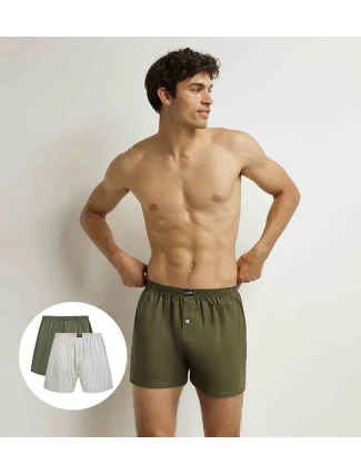 Pánske voľné boxerky 2 ks DIM COTTON STRETCH LOOSE BOXER 2x - DIM - sivé