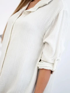 Bavlnená mušelínová košeľa svetlo béžová