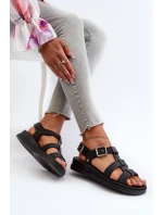 Pachnące Gładkie Sandały Damskie ZAXY NN285007 Czarne