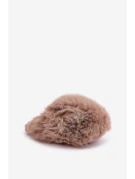 Futrzane Kapcie Damskie Ciemnobeżowe Wladisa