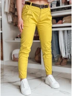 Dámske nohavice chinos s opaskom MODELA horčicová FashionStreet UY2563