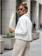 Dámska džínsová bunda biela FashionStreet TY5599