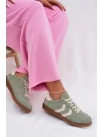 Dámské tenisky z eko semiše zelené Jesavella