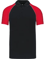 Kariban K 226 Baseballové polo tričko z piké 20.K226 čierne/svetlosivé/červené Kariban K 226 Baseballové polo tričko z piké 20.K226 čierne/svetlosivé/červené