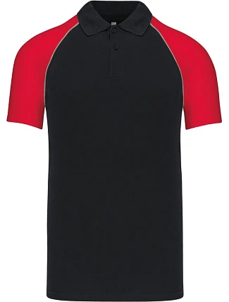 Kariban K 226 Baseballové polo tričko z piké 20.K226 čierne/svetlosivé/červené Kariban K 226 Baseballové polo tričko z piké 20.K226 čierne/svetlosivé/červené
