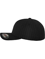 Flexfit 6195P 6-panelová čiapka s kšiltom „Pinstripe“ 55.6195 čierna/biela